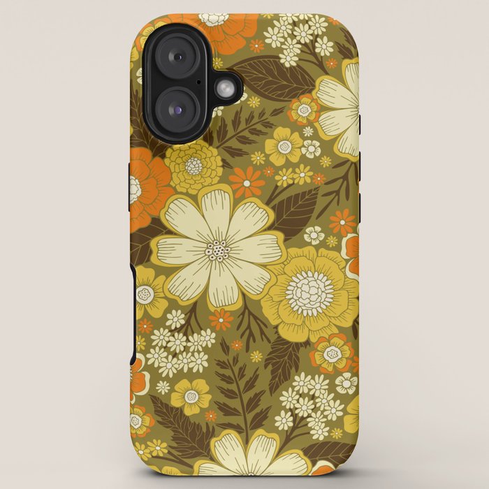 1970s Retro/Vintage Floral Pattern iPhone Case