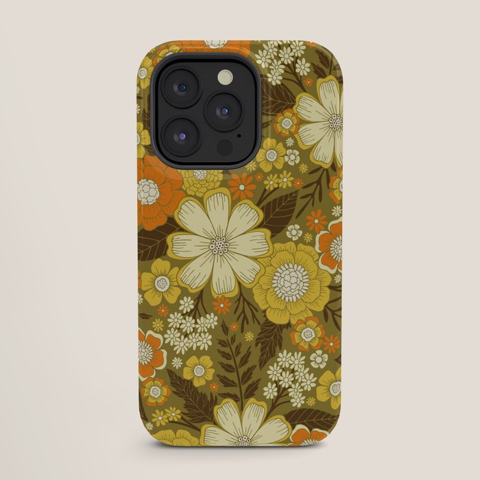 1970s Retro/Vintage Floral Pattern iPhone Case