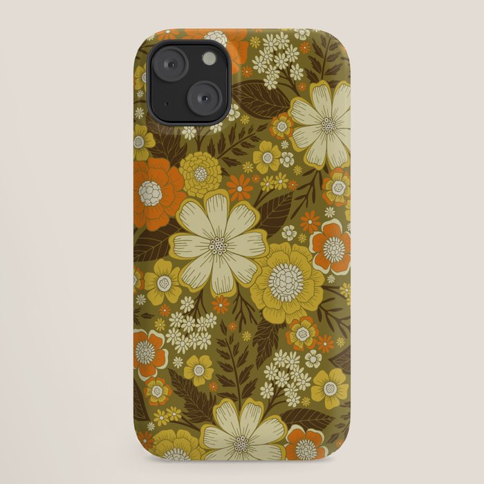 1970s Retro/Vintage Floral Pattern iPhone Case
