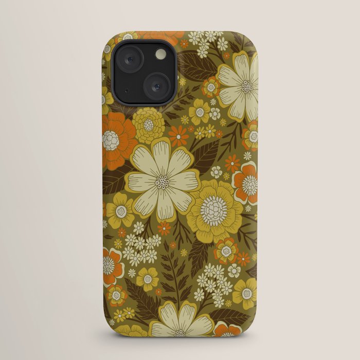 1970s Retro/Vintage Floral Pattern iPhone Case