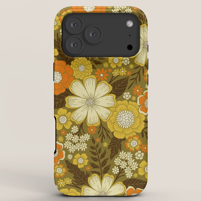 1970s Retro/Vintage Floral Pattern iPhone Case