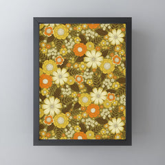 1970s Retro/Vintage Floral Pattern Mini Art Print