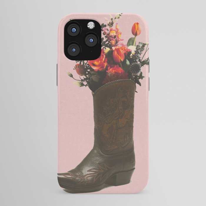 A Cowboy Boot With Spring Bouquet iPhone Case