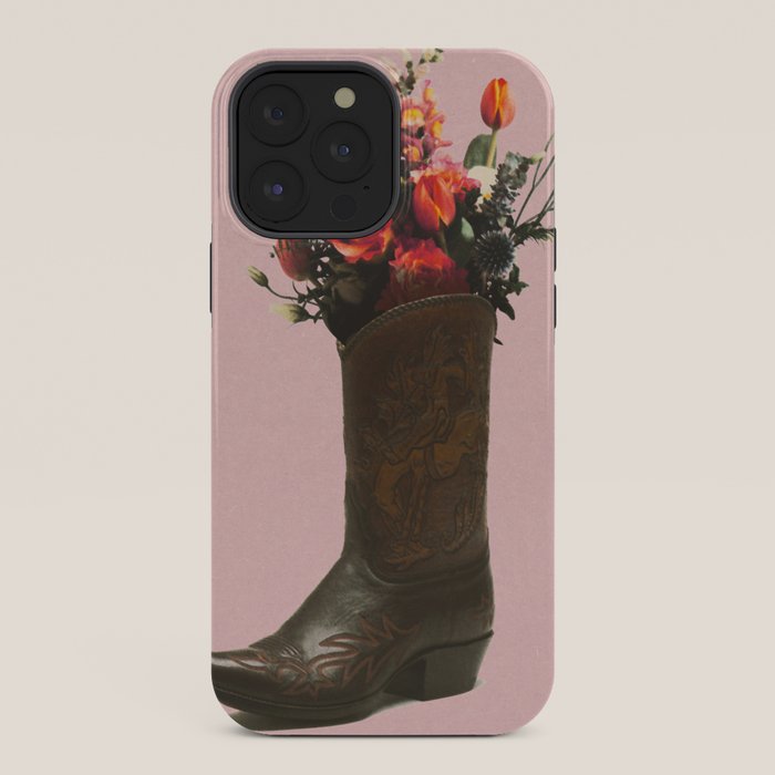 A Cowboy Boot With Spring Bouquet iPhone Case