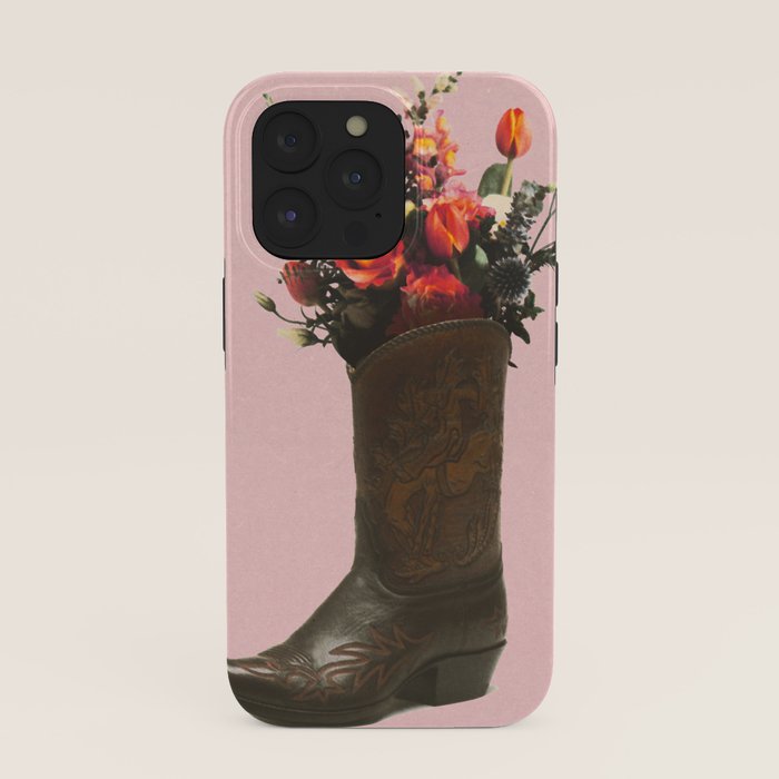 A Cowboy Boot With Spring Bouquet iPhone Case