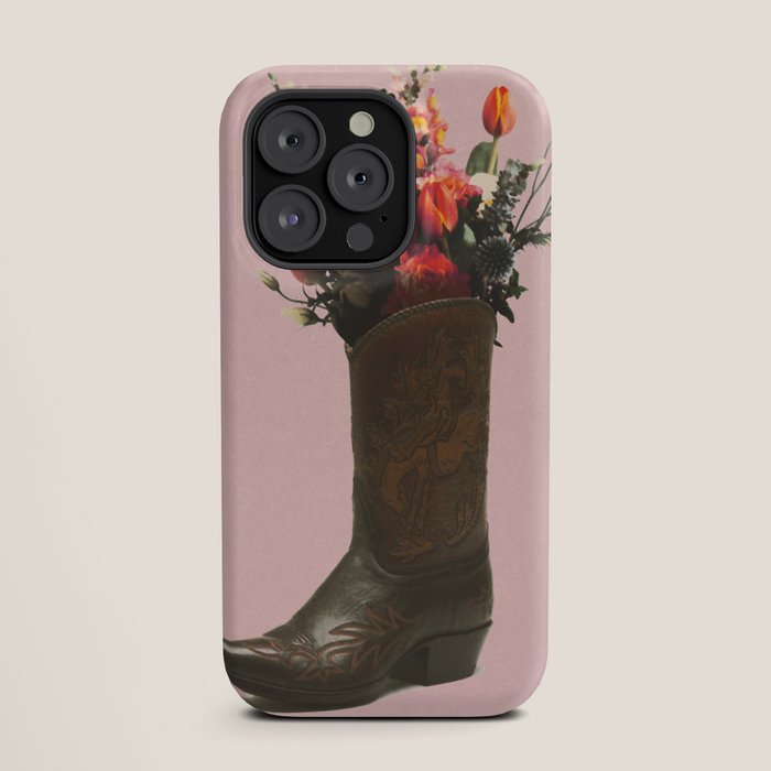 A Cowboy Boot With Spring Bouquet iPhone Case