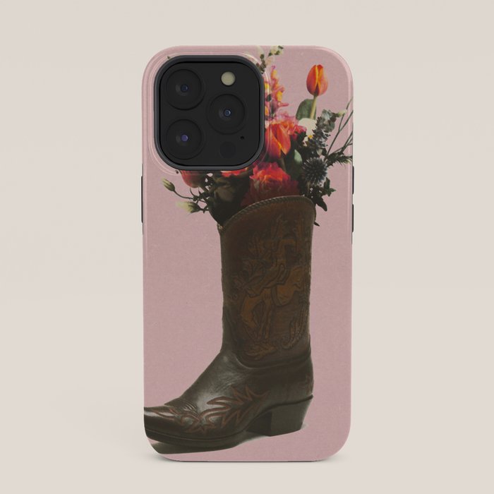 A Cowboy Boot With Spring Bouquet iPhone Case
