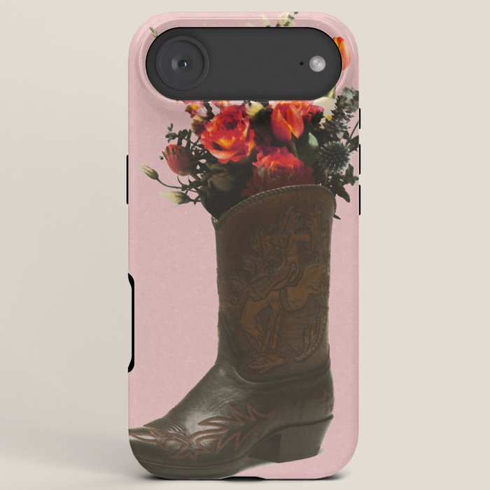 A Cowboy Boot With Spring Bouquet iPhone Case