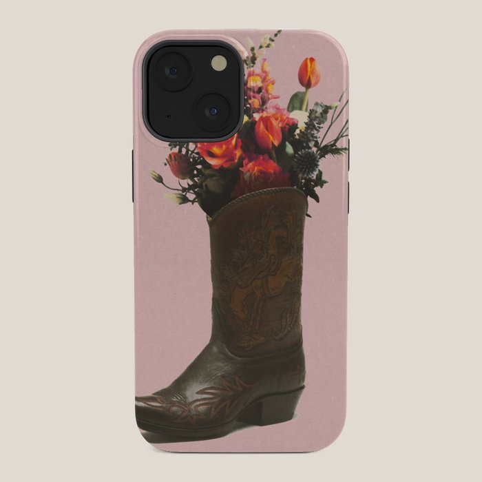 A Cowboy Boot With Spring Bouquet iPhone Case