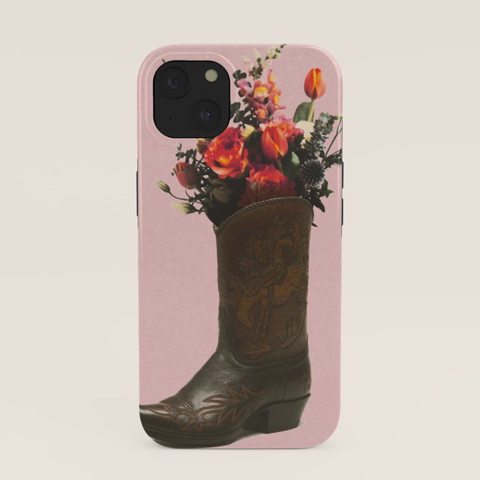 A Cowboy Boot With Spring Bouquet iPhone Case