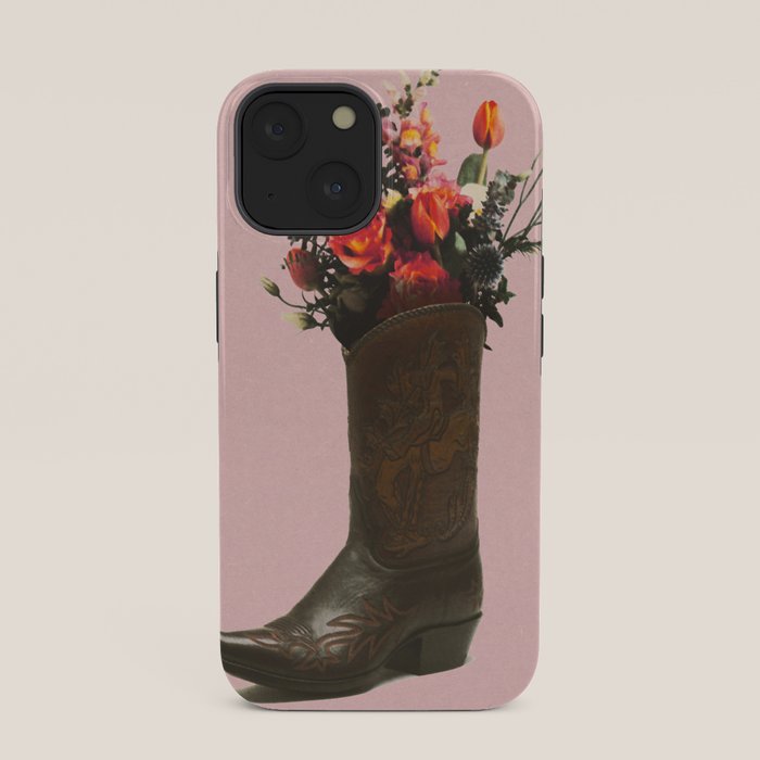 A Cowboy Boot With Spring Bouquet iPhone Case