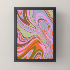 70s Psychedelic Swirl Mini Art Print