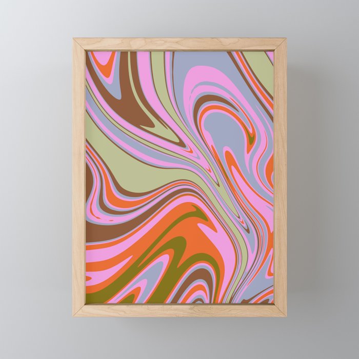70s Psychedelic Swirl Mini Art Print