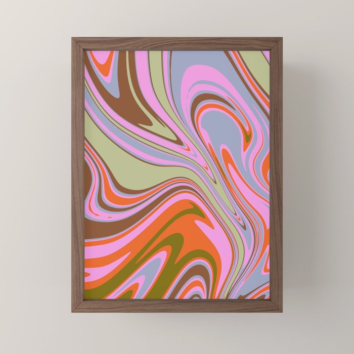 70s Psychedelic Swirl Mini Art Print