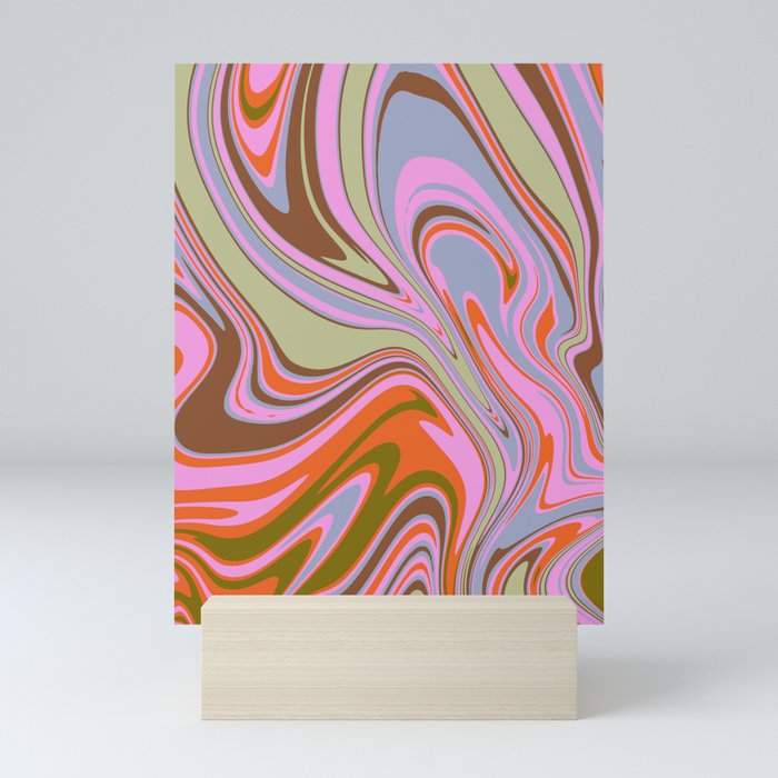 70s Psychedelic Swirl Mini Art Print