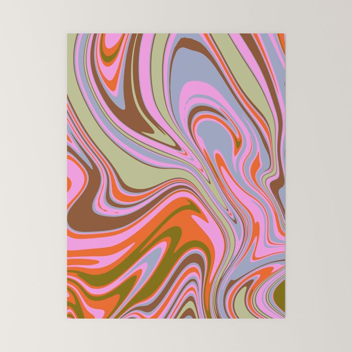 70s Psychedelic Swirl Mini Art Print