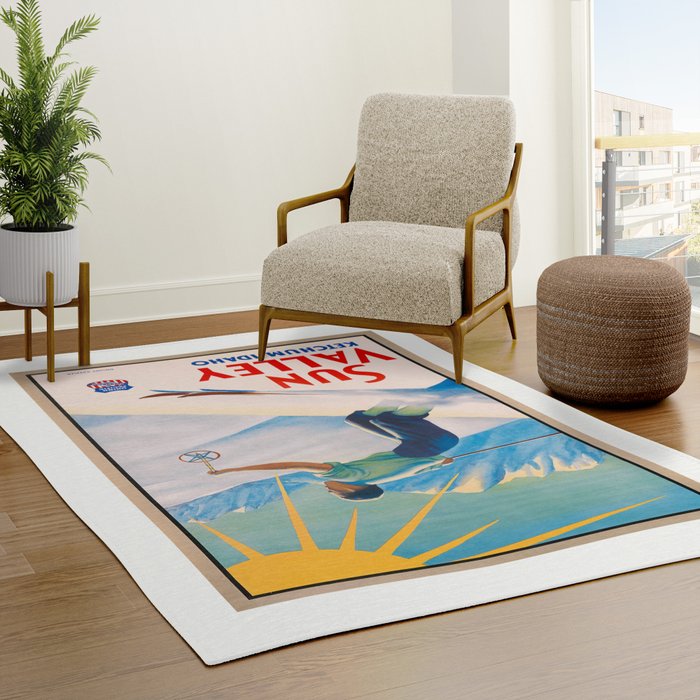1940 Sun Valley Union Pacific Poster Rug