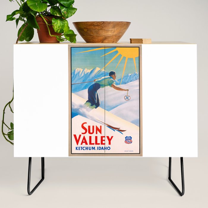 1940 Sun Valley Union Pacific Poster Credenza