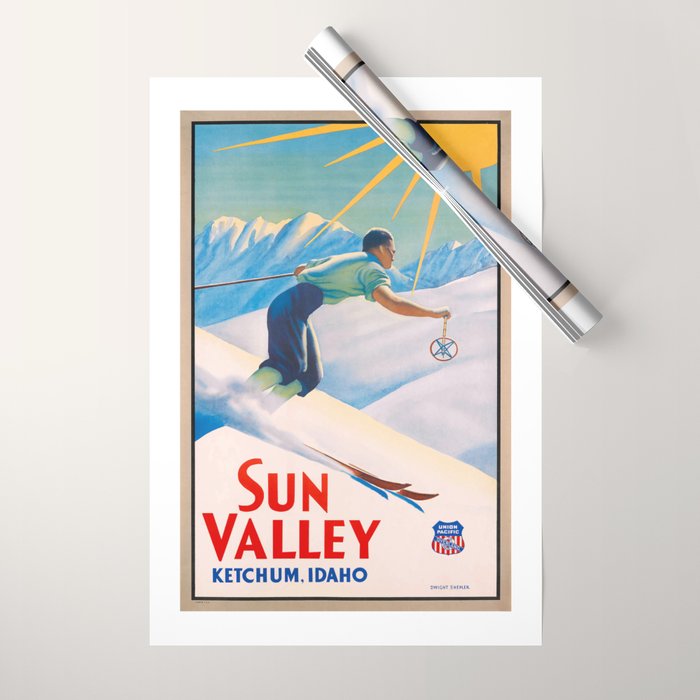 1940 Sun Valley Union Pacific Poster Wrapping Paper