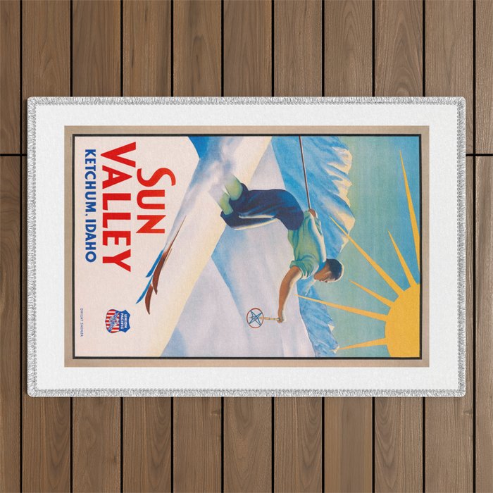 1940 Sun Valley Union Pacific Poster Outdoor Rug