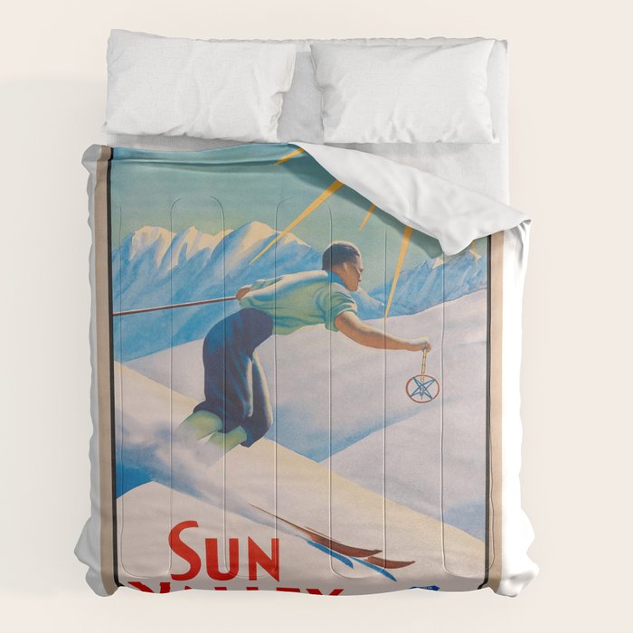 1940 Sun Valley Union Pacific Poster Comforter