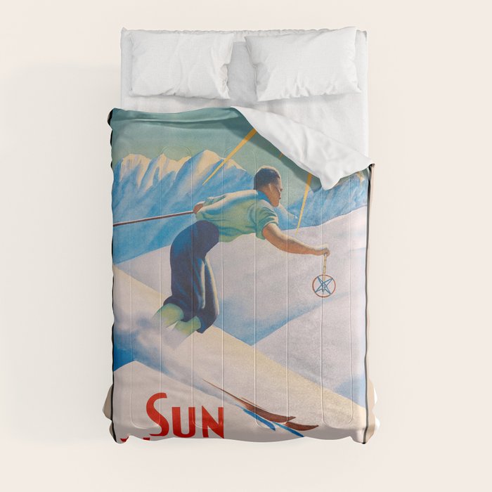 1940 Sun Valley Union Pacific Poster Comforter