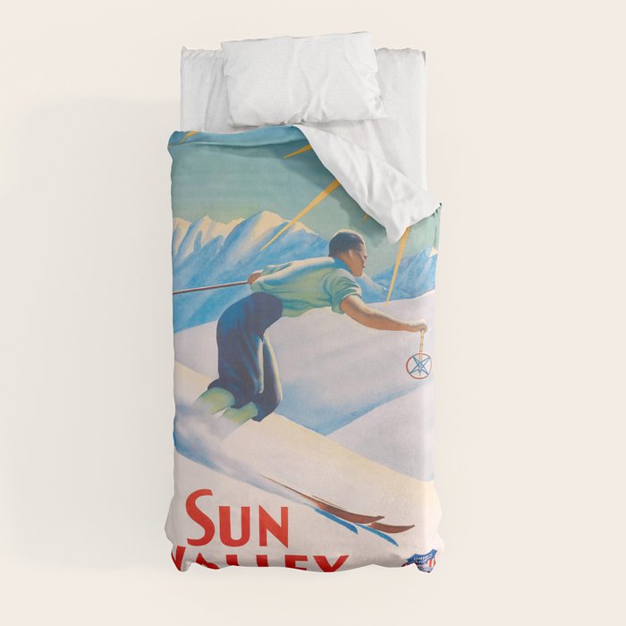 1940 Sun Valley Union Pacific Poster Duvet Cover