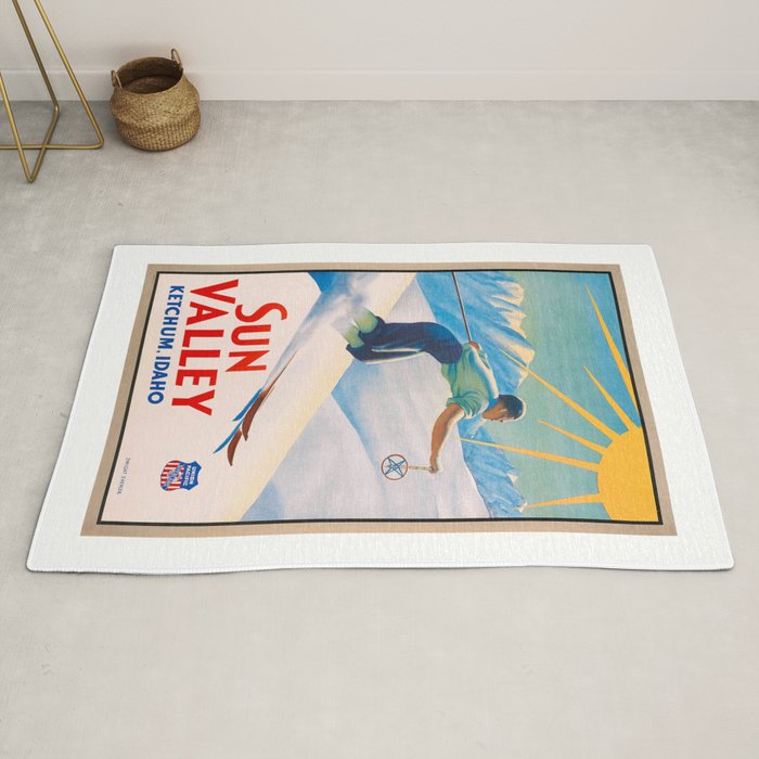1940 Sun Valley Union Pacific Poster Rug