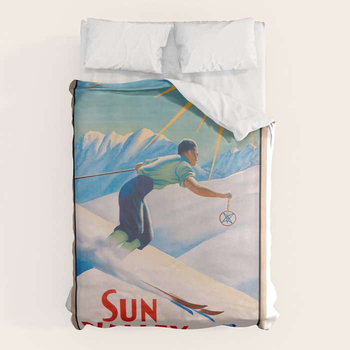 1940 Sun Valley Union Pacific Poster Duvet Cover