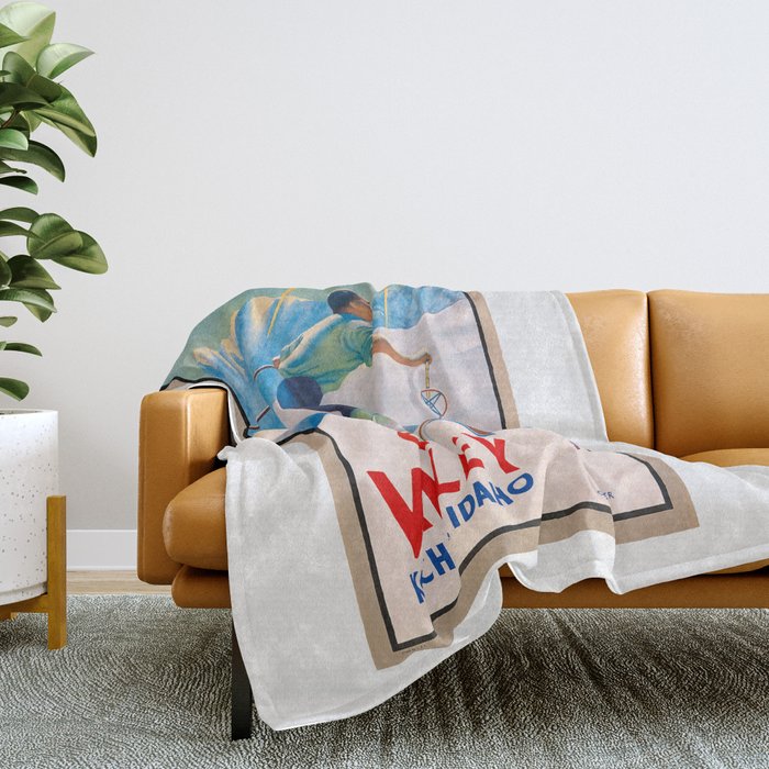 1940 Sun Valley Union Pacific Poster Throw Blanket