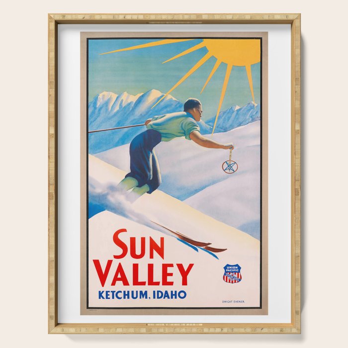 1940 Sun Valley Union Pacific Poster Serving Tray
