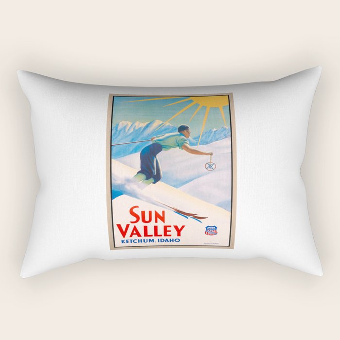 1940 Sun Valley Union Pacific Poster Rectangular Pillow