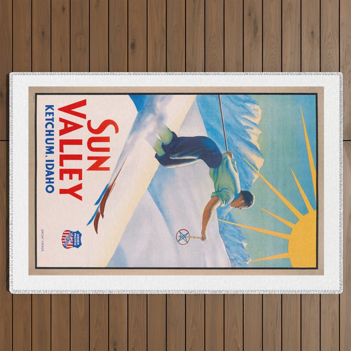 1940 Sun Valley Union Pacific Poster Outdoor Rug