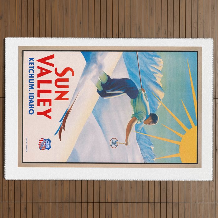 1940 Sun Valley Union Pacific Poster Outdoor Rug