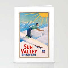 1940 Sun Valley Union Pacific Poster Stationery Card