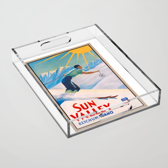 1940 Sun Valley Union Pacific Poster Acrylic Tray