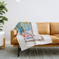 1940 Sun Valley Union Pacific Poster Throw Blanket