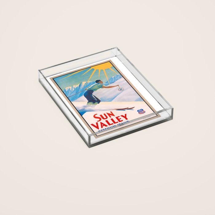 1940 Sun Valley Union Pacific Poster Acrylic Tray