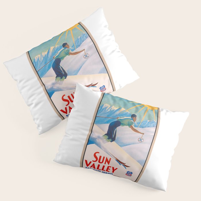 1940 Sun Valley Union Pacific Poster Pillow Sham