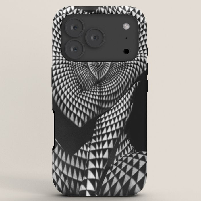0622-JAL Heart Shape Pattern on Breasts and Nude Body Abstracted by Optical Patten iPhone Case