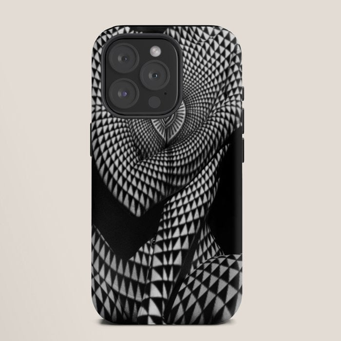 0622-JAL Heart Shape Pattern on Breasts and Nude Body Abstracted by Optical Patten iPhone Case