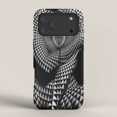0622-JAL Heart Shape Pattern on Breasts and Nude Body Abstracted by Optical Patten iPhone Case