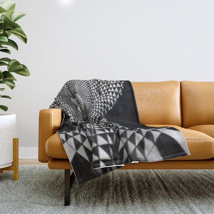 0622-JAL Heart Shape Pattern on Breasts and Nude Body Abstracted by Optical Patten Throw Blanket