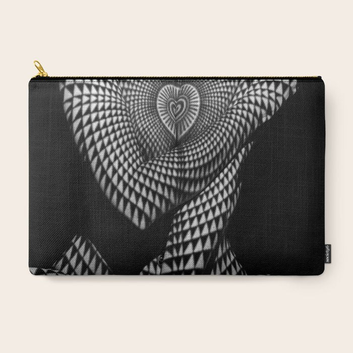 0622-JAL Heart Shape Pattern on Breasts and Nude Body Abstracted by Optical Patten Carry All Pouch