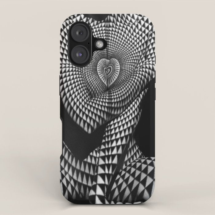 0622-JAL Heart Shape Pattern on Breasts and Nude Body Abstracted by Optical Patten iPhone Case