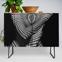 0622-JAL Heart Shape Pattern on Breasts and Nude Body Abstracted by Optical Patten Credenza