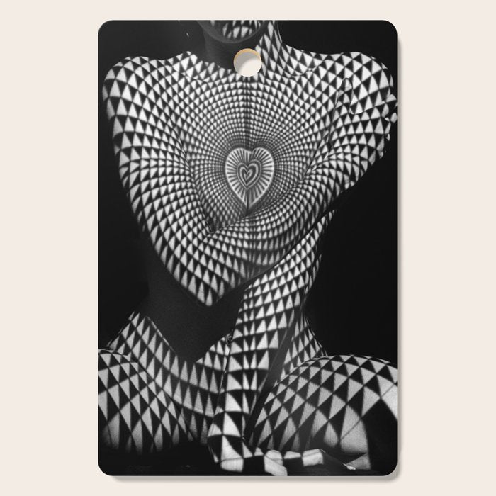 0622-JAL Heart Shape Pattern on Breasts and Nude Body Abstracted by Optical Patten Cutting Board