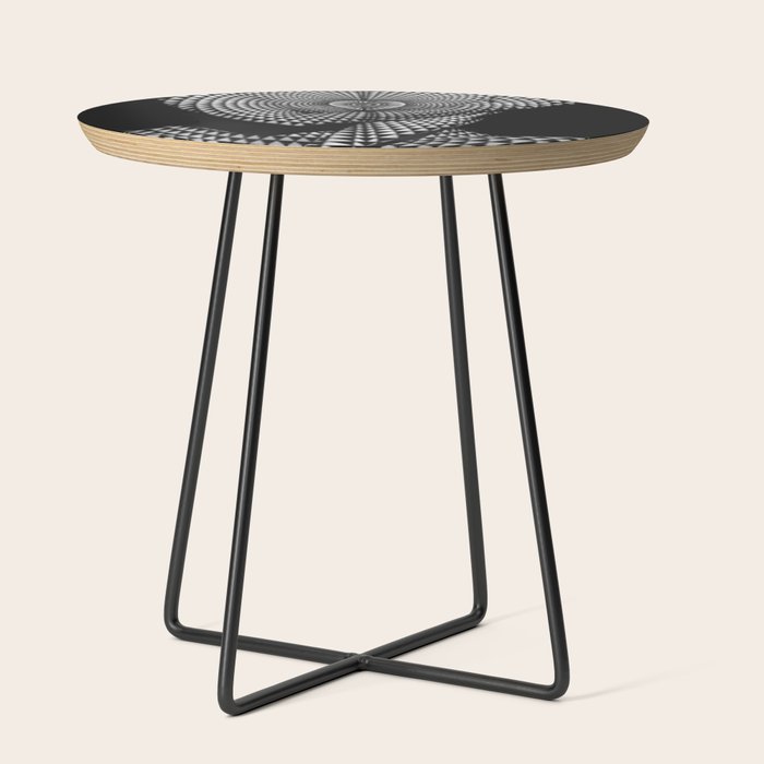 0622-JAL Heart Shape Pattern on Breasts and Nude Body Abstracted by Optical Patten Side Table