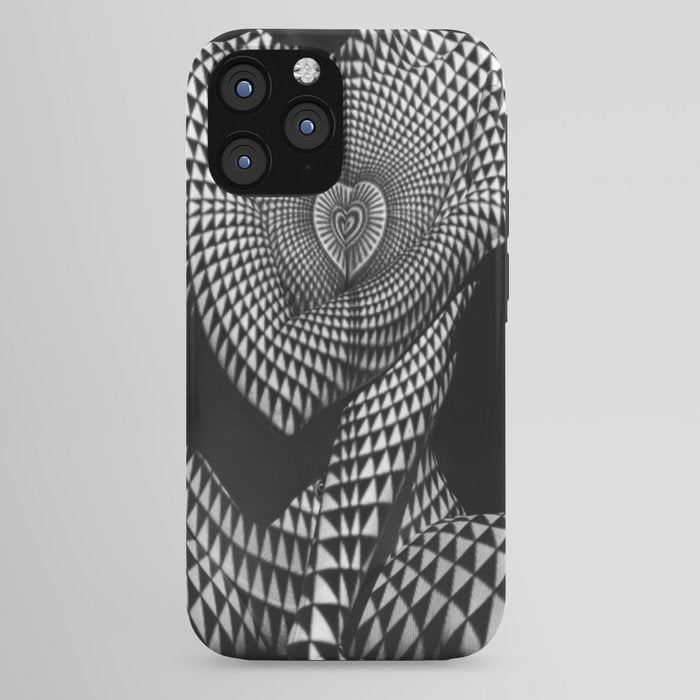 0622-JAL Heart Shape Pattern on Breasts and Nude Body Abstracted by Optical Patten iPhone Case