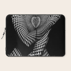 0622-JAL Heart Shape Pattern on Breasts and Nude Body Abstracted by Optical Patten Laptop Sleeve